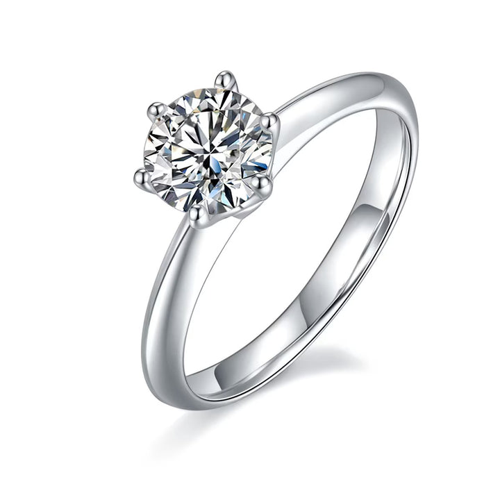 1.50ct Round Cut Solitaire Moissanite Diamond Engagement Ring