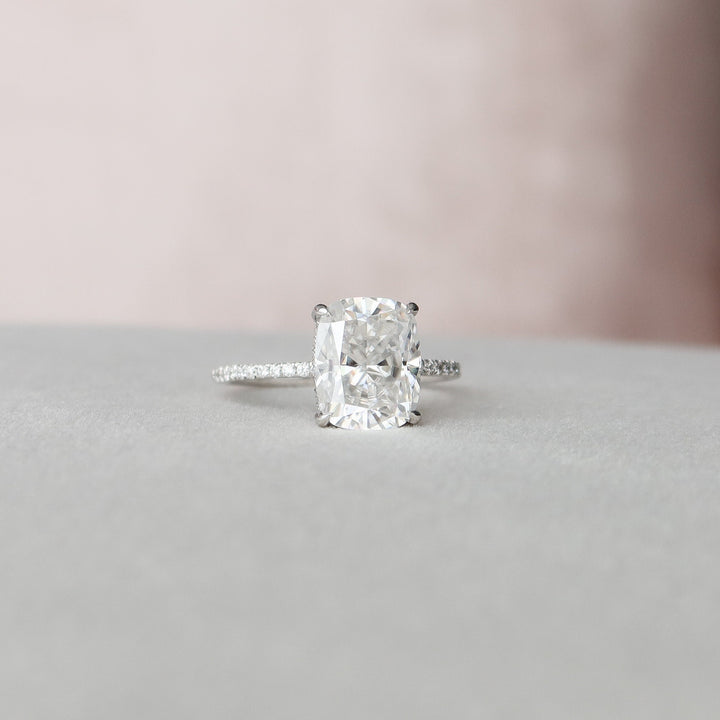 4 CT Cushion Cut Moissanite Engagement Ring