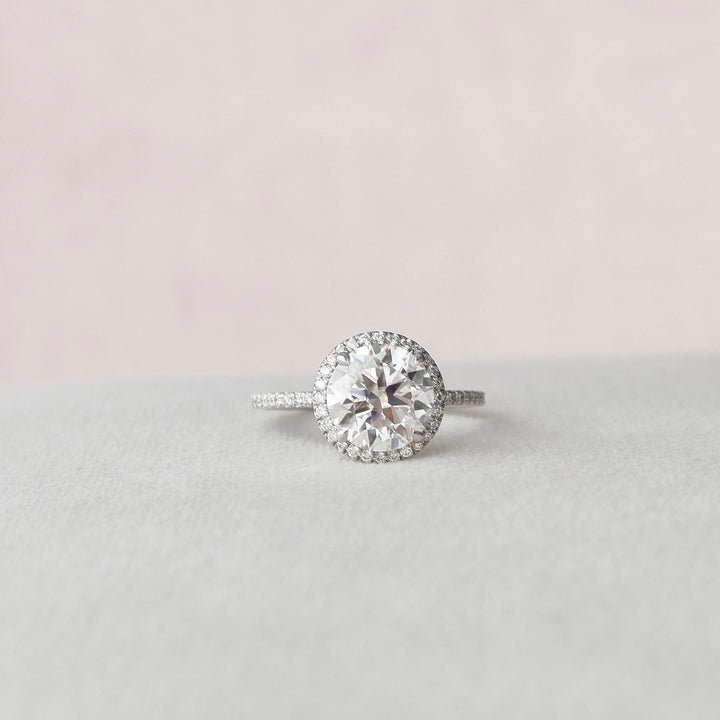 3 CT Round cut Halo Moissanite Engagement Ring
