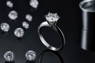 1.35ct Round Cut Solitaire Moissanite Diamond Engagement Ring