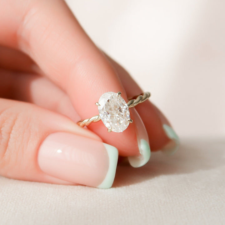 2.0CT Oval Cut Braided Moissanite Engagement Ring