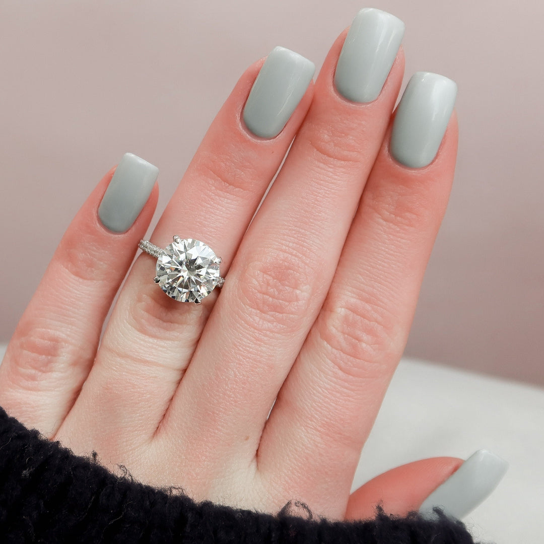 5.0CT Round Brilliant Cut Moissanite Engagement Ring