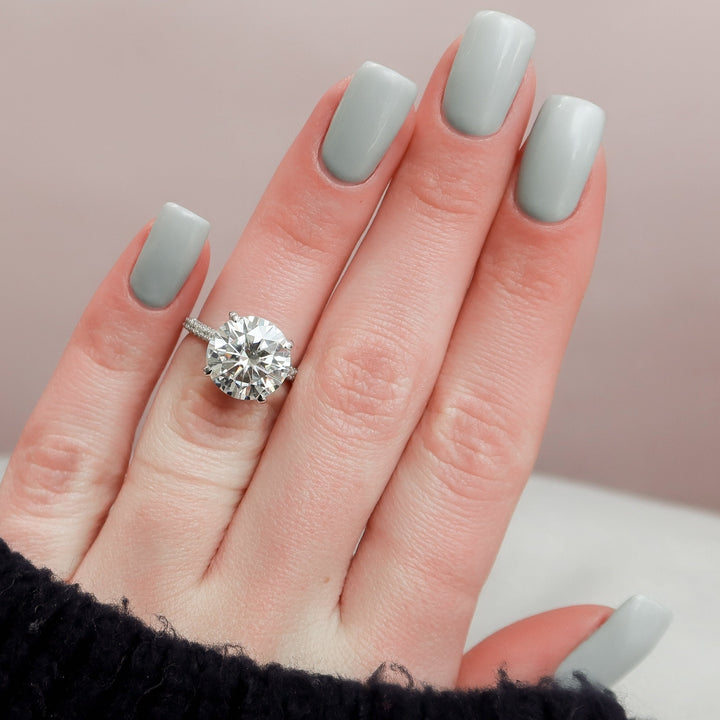 5.0CT Round Brilliant Cut Moissanite Engagement Ring