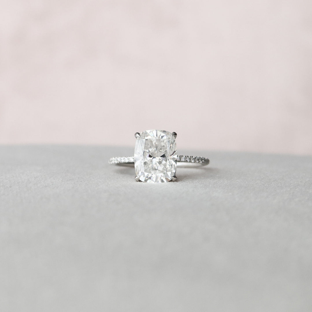 4 CT Cushion Cut Moissanite Engagement Ring