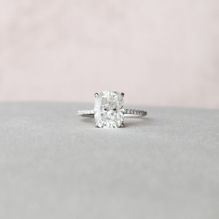 4 CT Cushion Cut Moissanite Engagement Ring