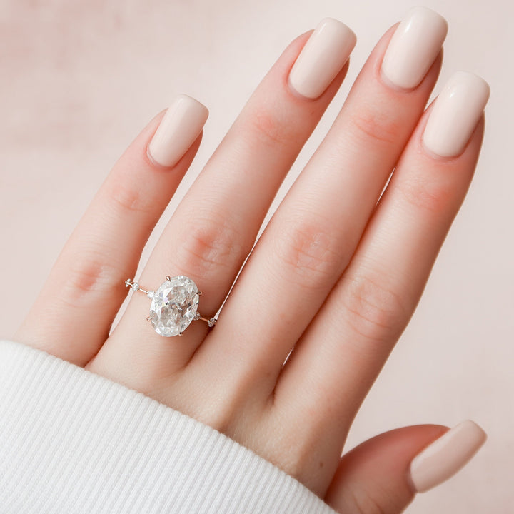 4.50CT Oval Cut Moissanite Solitaire Engagement Ring