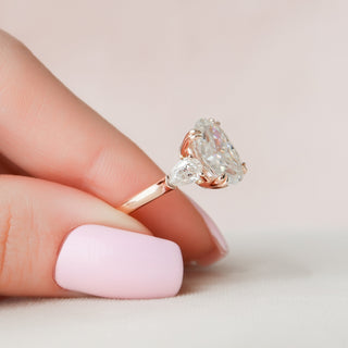 3.5 CT Oval cut Three Stone Moissanite  Diamond Engagement Ring