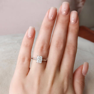 3.0CT Oval Cut Halo Moissanite Diamond Engagement Ring