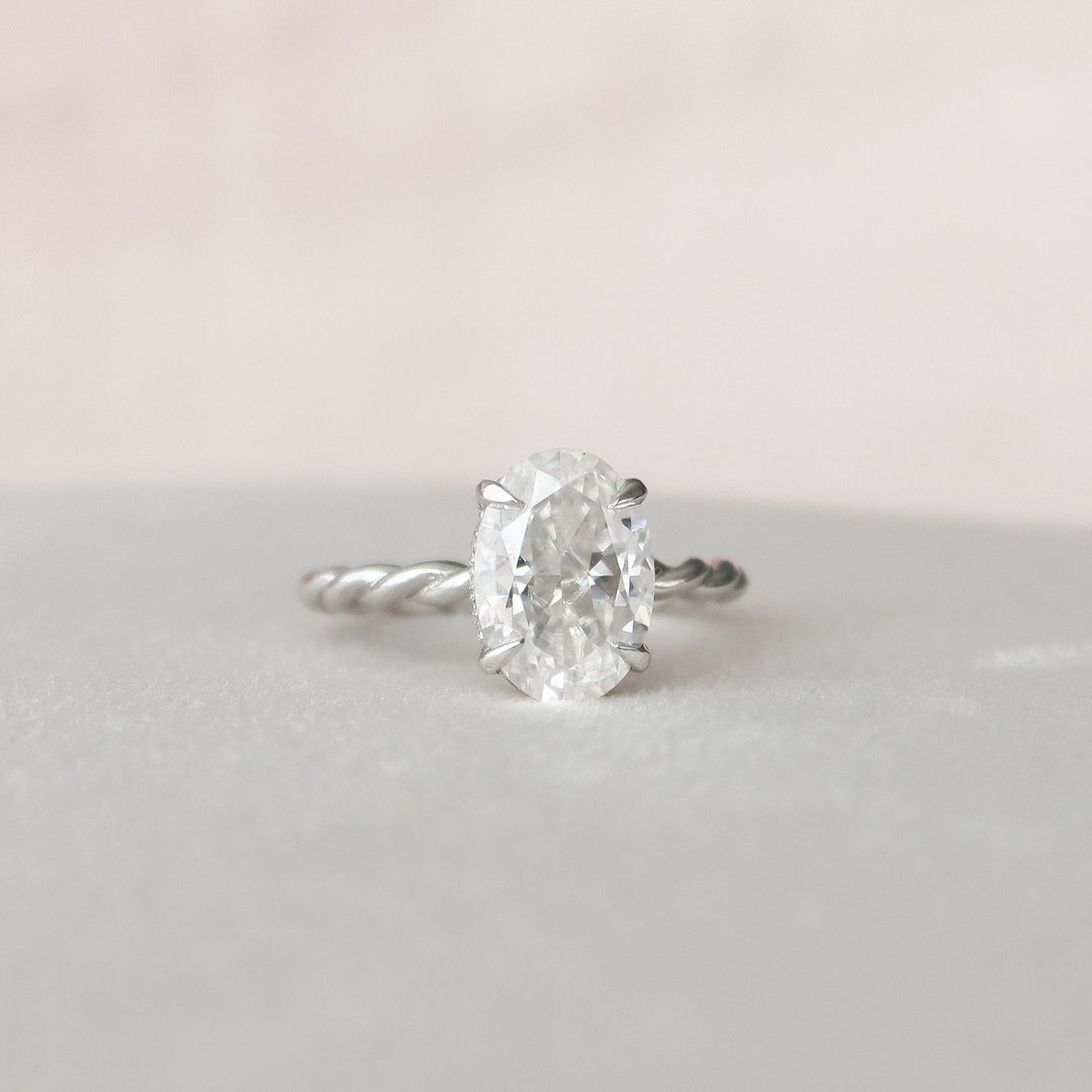 2 CT Oval cut Braided Moissanite Engagement Ring