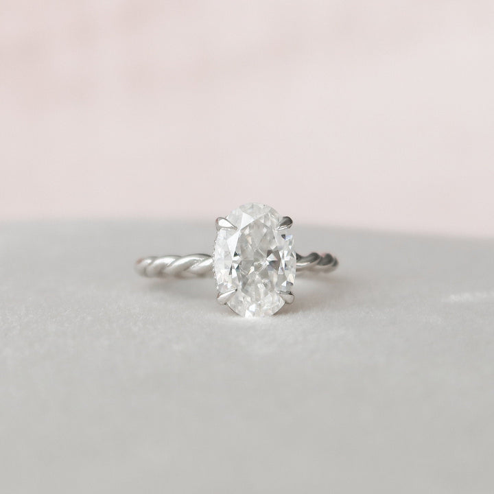 2 CT Oval cut Braided Moissanite Engagement Ring