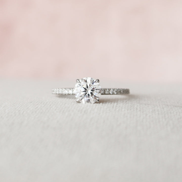 1 CT Round cut Hidden Halo Moissanite Engagement Ring