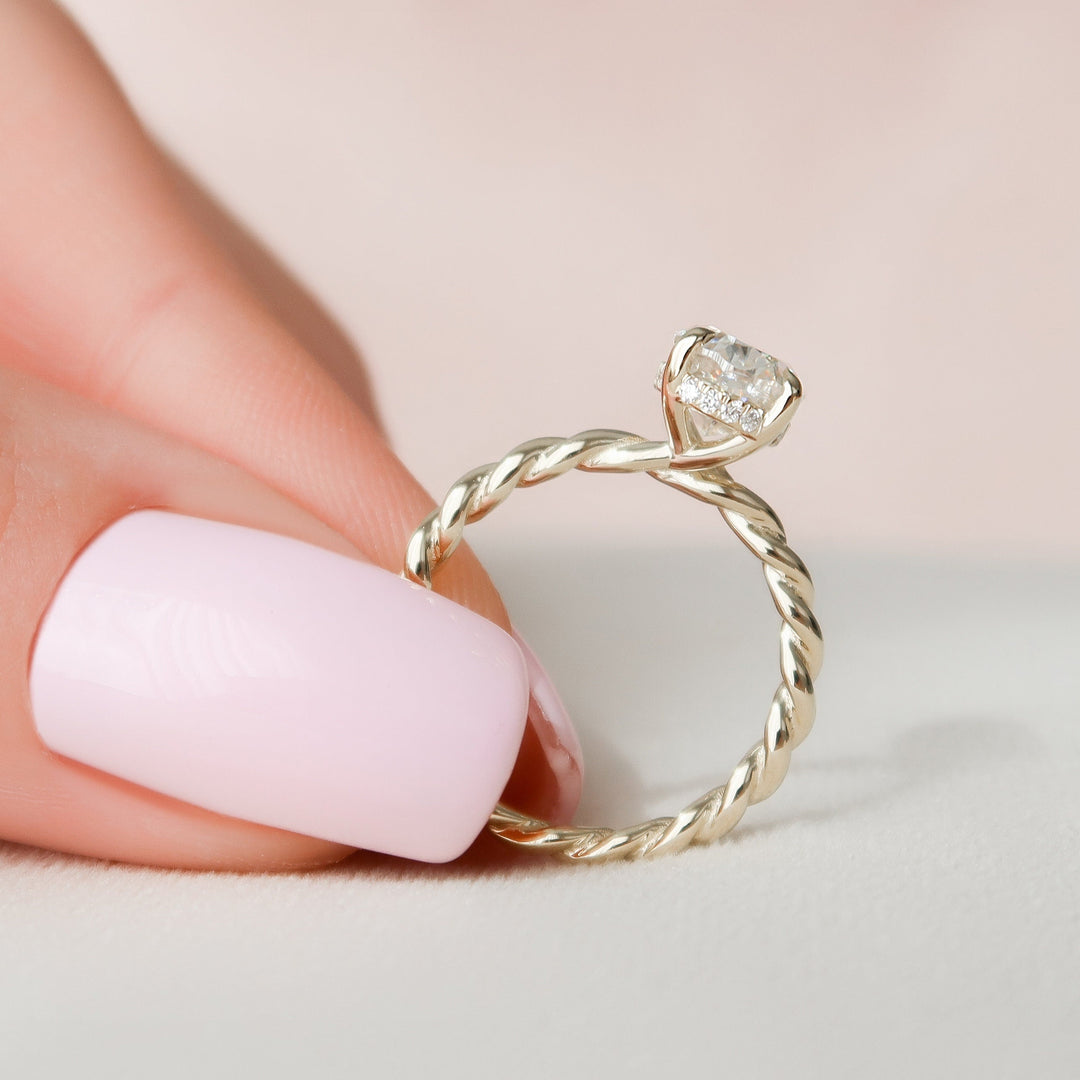 1.50 CT Oval cut Braided Moissanite Diamond Engagement Ring