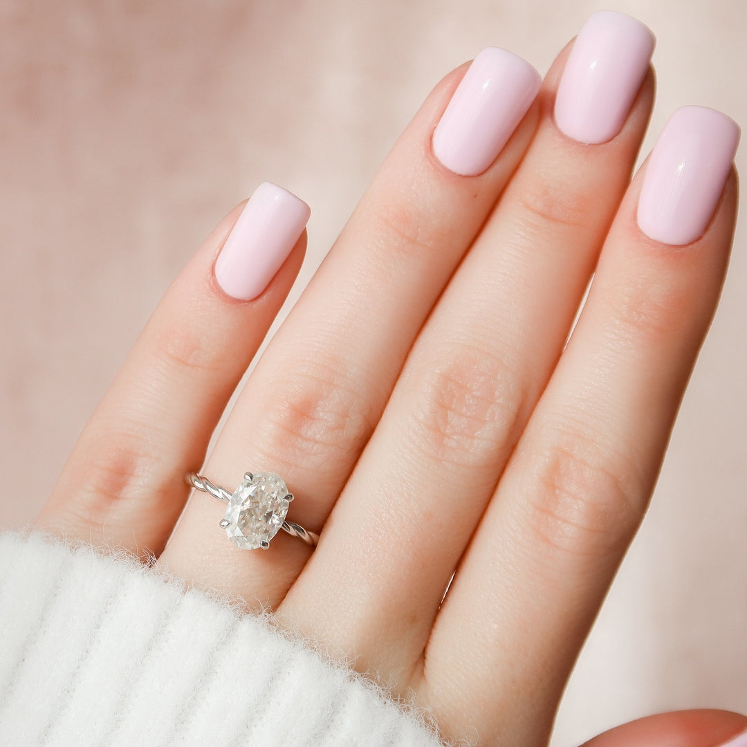 2.0CT Oval Cut Braided Moissanite Engagement Ring