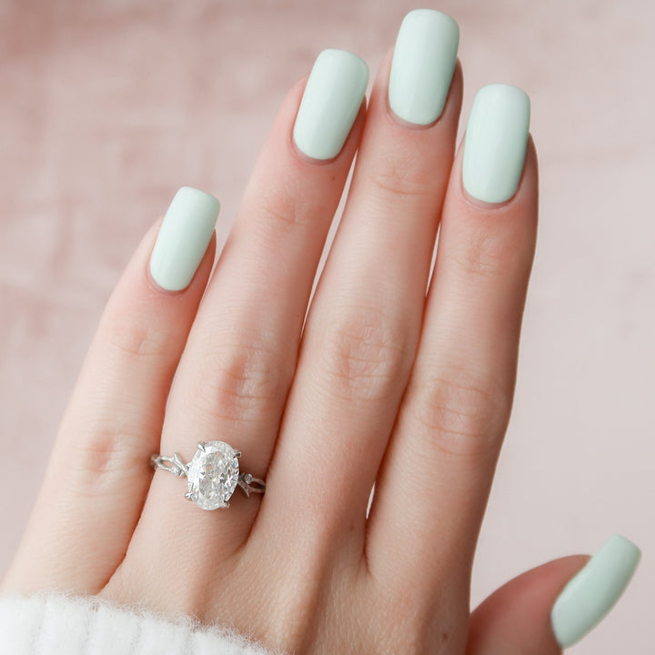 2.0CT Oval Cut Moissanite Branches Engagement Ring