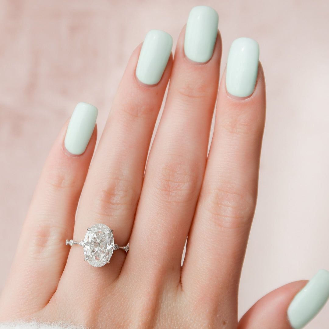 4.5 CT Oval Cut Moissanite Wedding Ring