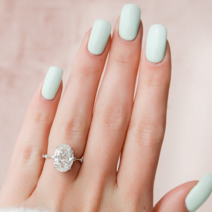 4.5 CT Oval Cut Moissanite Wedding Ring