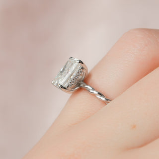 2.50CT Radiant Cut Moissanite Infinity Shank Engagement Ring