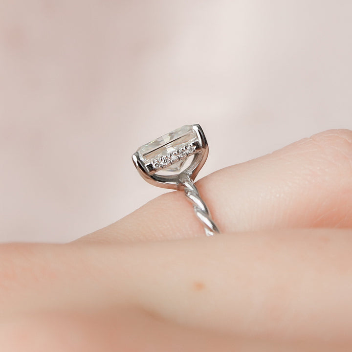 2.50CT Radiant Cut Moissanite Infinity Shank Engagement Ring