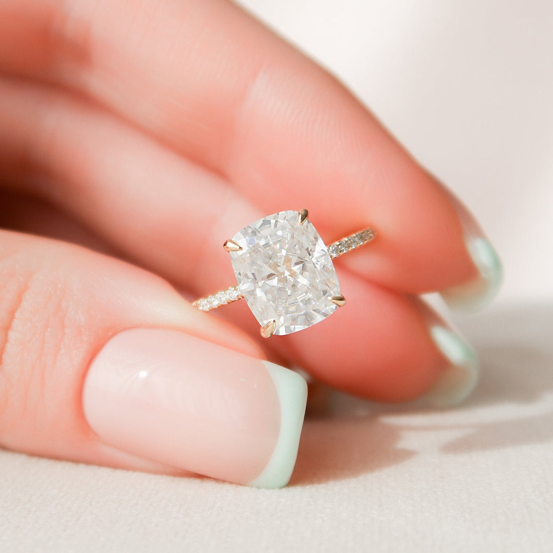 4.5 CT  Elongated Cushion Cut Moissanite Engagement Ring