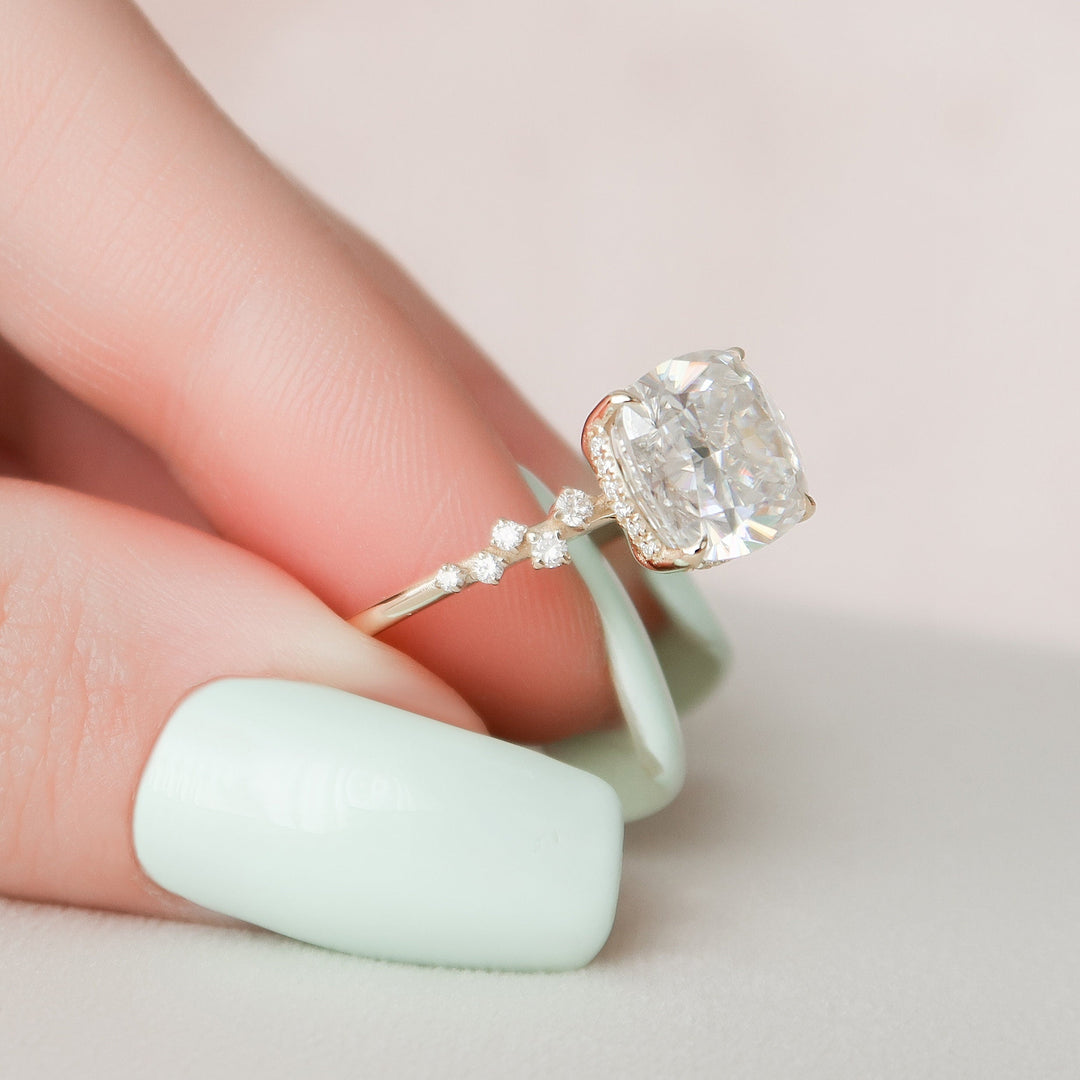 4 CT Cushion cut  Moissanite Engagement Ring