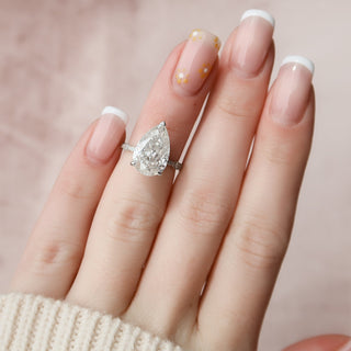 4.5 CT Pear Cut Moissanite Art Deco Engagement Ring