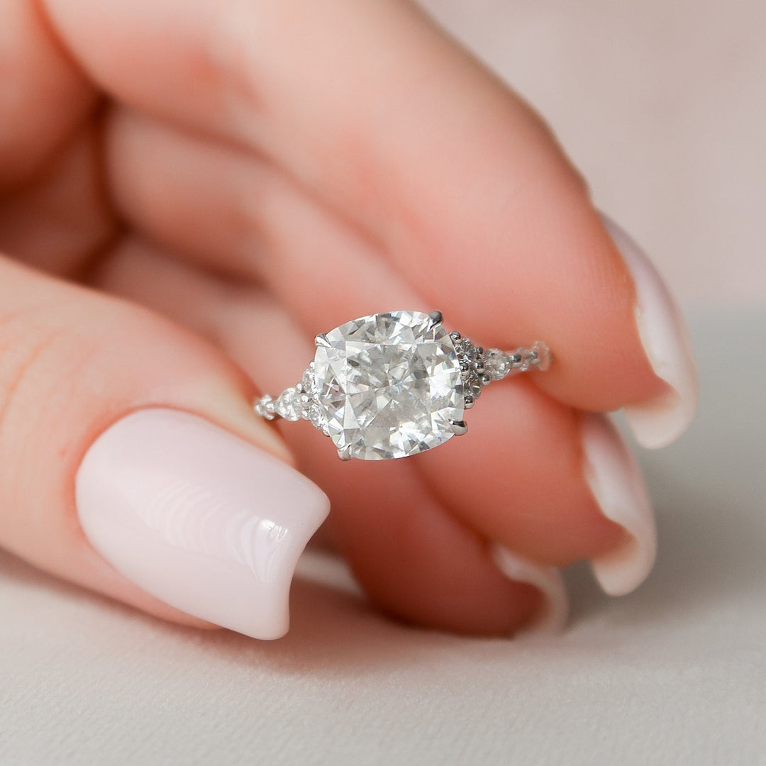 3.5 CT Cushion Cut Moissanite Engagement Ring