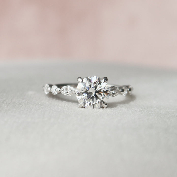 1.0CT Oval Cut Hidden Halo Moissanite Diamond Pave Engagement Ring