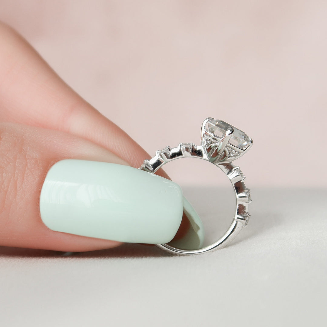 3 CT Emerald Cut Moissanite Engagement Ring