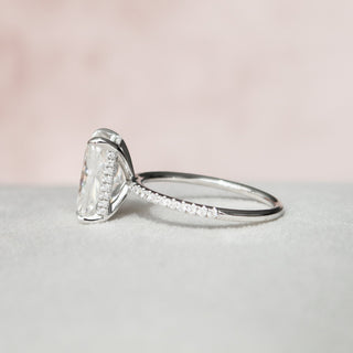 4.50СT Radiant Cut Moissanite Hidden Halo Engagement Ring