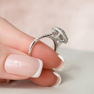 3.5 CT Round cut Halo Moissanite Wedding Ring