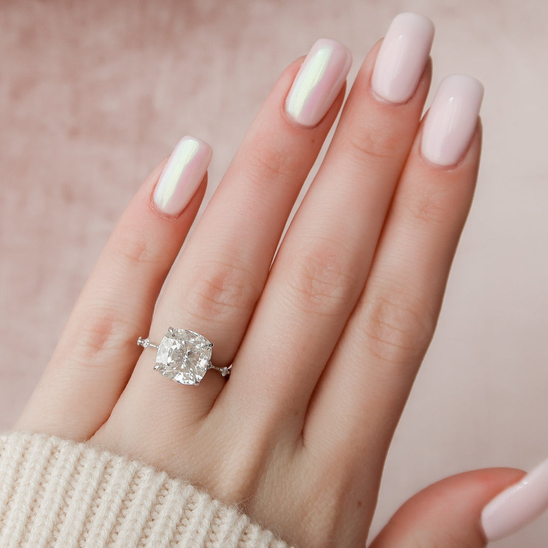 5 CT Cushion Cut Moissanite Wedding Ring