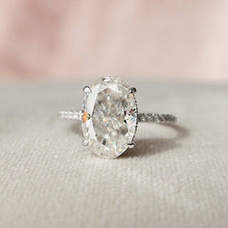 3.5 CT Oval Cut Moissanite Engagement Ring