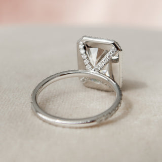 5 CT Radiant Cut Halo Moissanite Engagement Ring