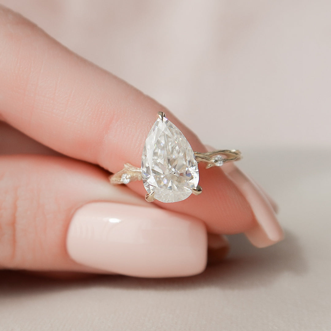 2.50CT Pear Shaped Nature Inspired Twig Engagement Ring