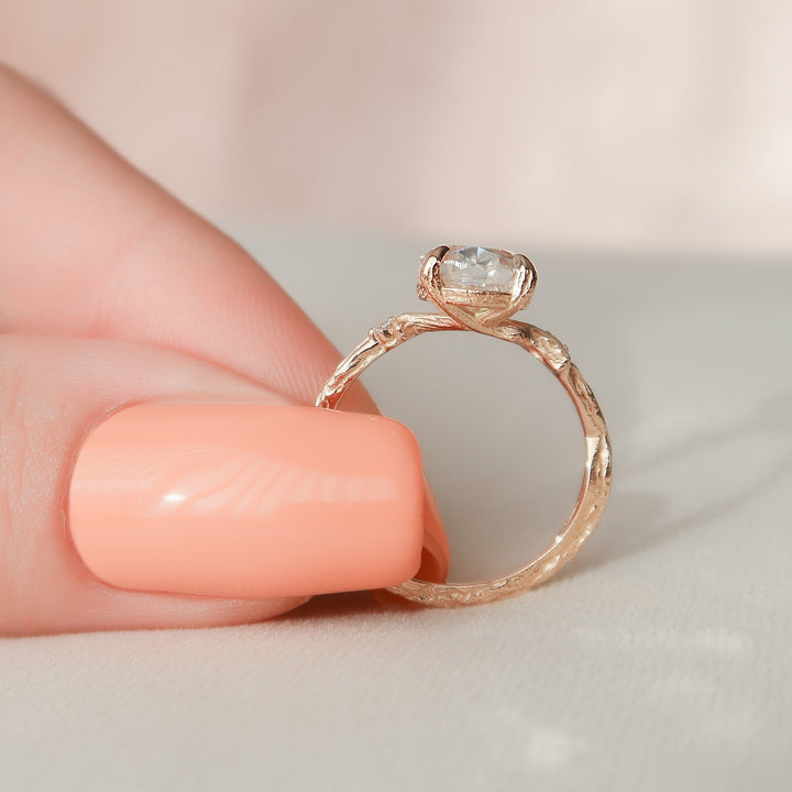 2.0CT Oval Cut Moissanite Branches Engagement Ring