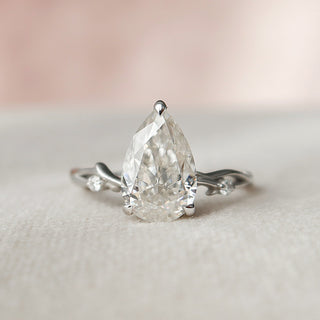 1.5 CT Pear Shaped Nature Inspired Twig Diamond Engagement Ring