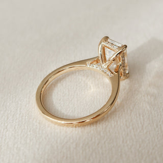 3 CT Emerald Cut Moissanite Engagement Ring