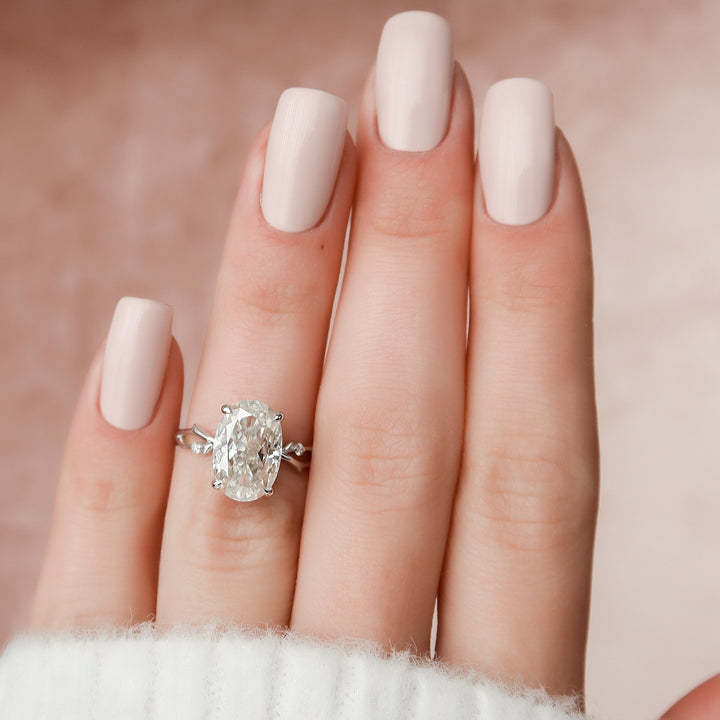 3.5 CT Oval Cut Nature Inspired Branch Moissanite Wedding Ring
