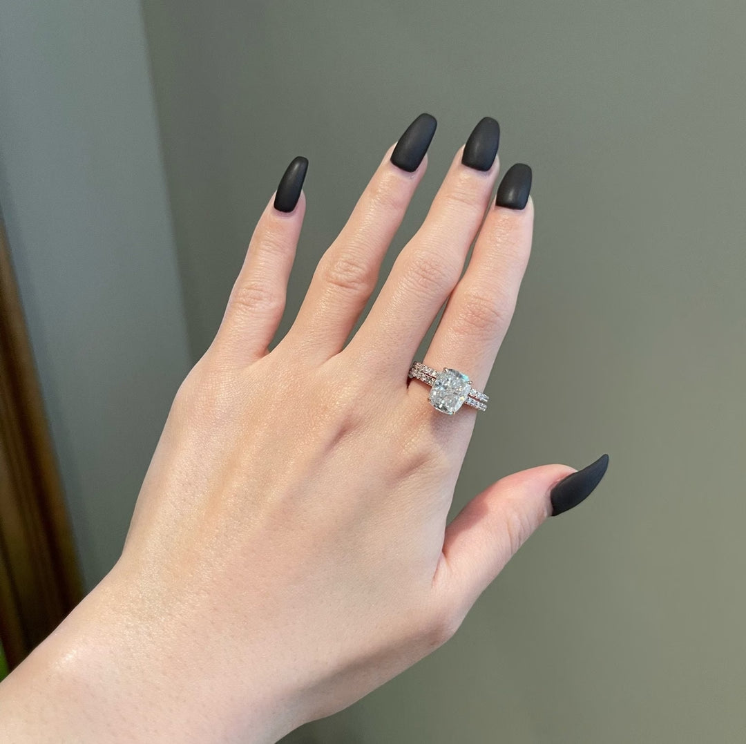 1.0 ct  Round  cut Gabriel Halo   Moissanite solitaire  Engagement Ring