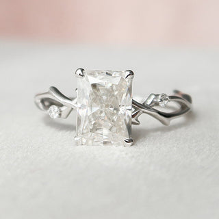 2.0CT Radiant Cut Twig Moissanite Engagement  Ring