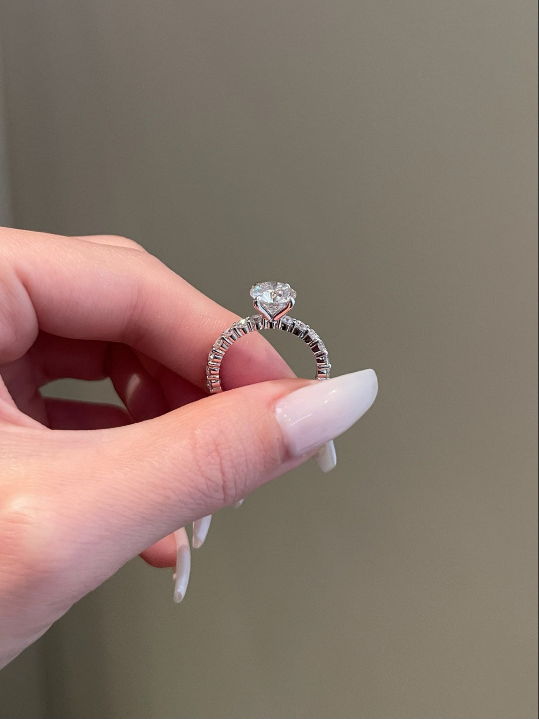 2.0ct Round Cut Moissanite Diamond Four Prong Engagement Ring