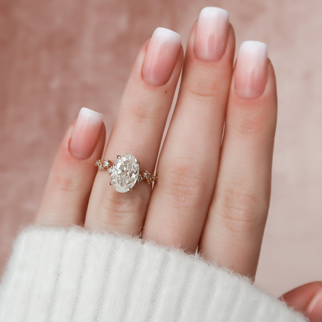 3 CT Oval cut  Moissanite Engagement Ring