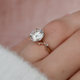 2.5 CT Twig Round Moissanite Nature Inspired Branch Engagement Ring