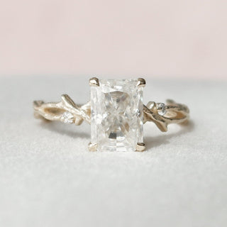2.0CT Radiant Cut Twig Moissanite Engagement  Ring