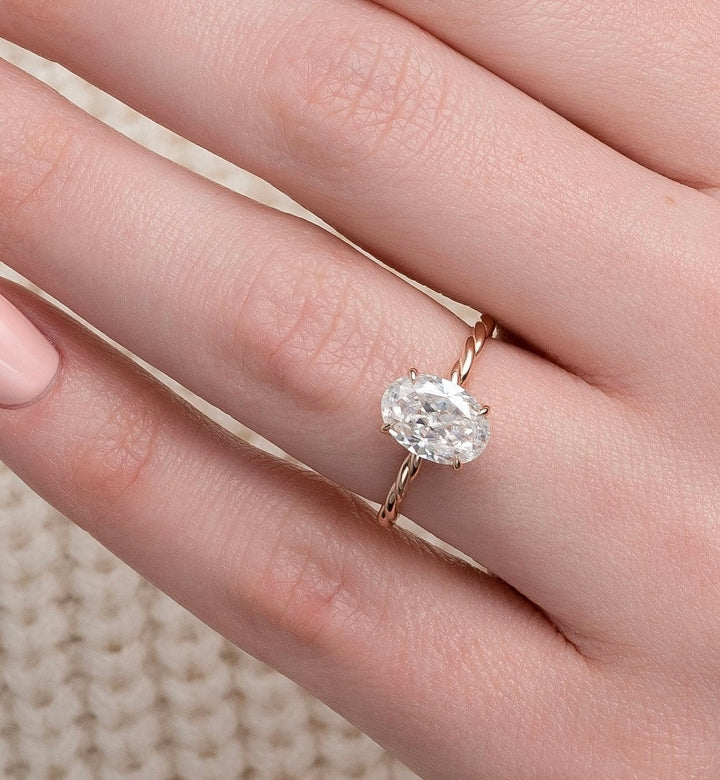 2 CT Oval cut Braided Moissanite Engagement Ring