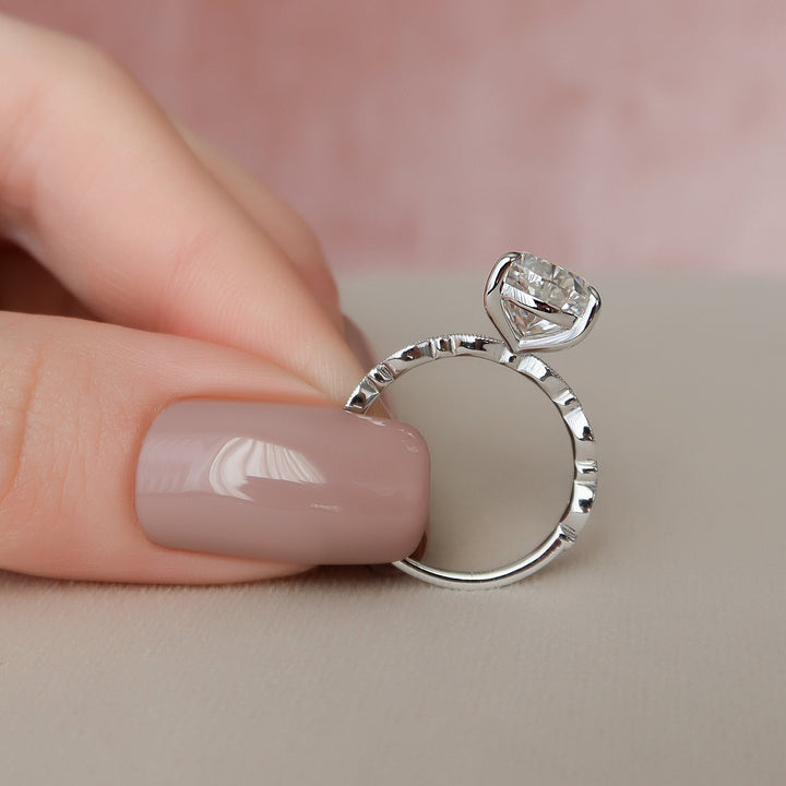 3 CT Pear Cut Art Deco Moissanite Engagement Ring