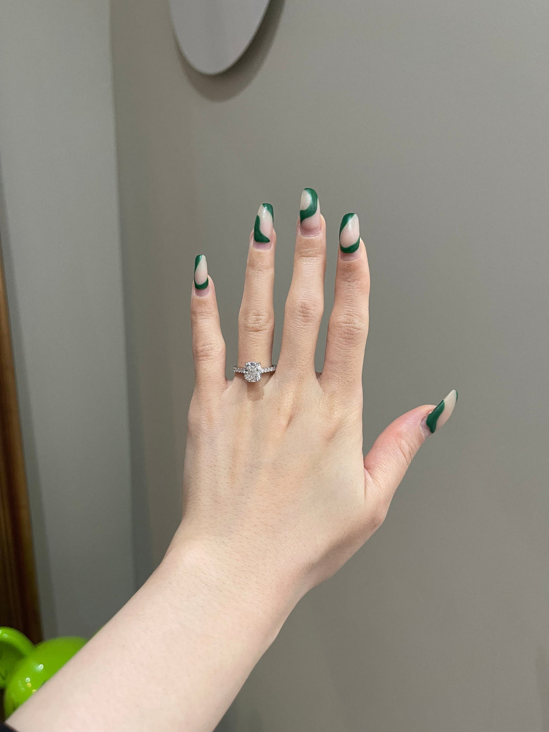 2.0ct Elongated Cushion Cut Moissanite Diamond Cathedral Engagement Ring