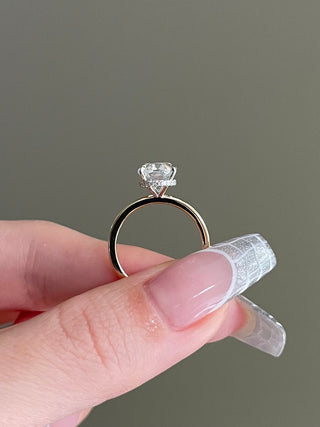 2.50ct Oval Cut Hidden Halo Moissanite Diamond Engagement Ring