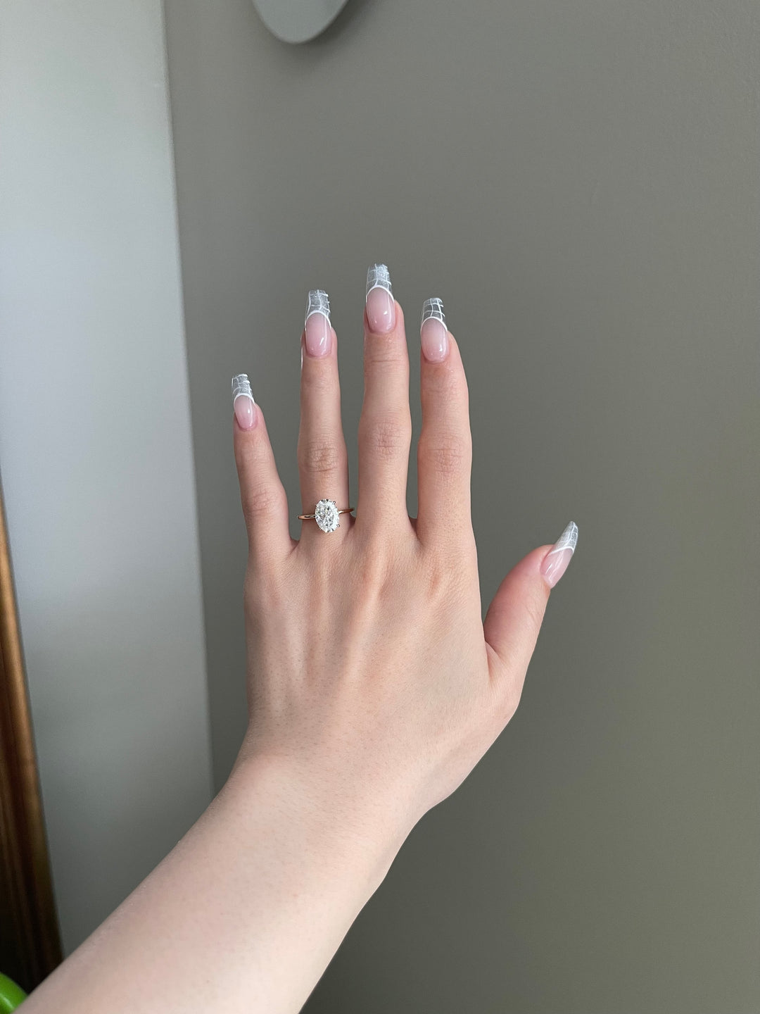 2.50ct Oval Cut Hidden Halo Moissanite Diamond Engagement Ring