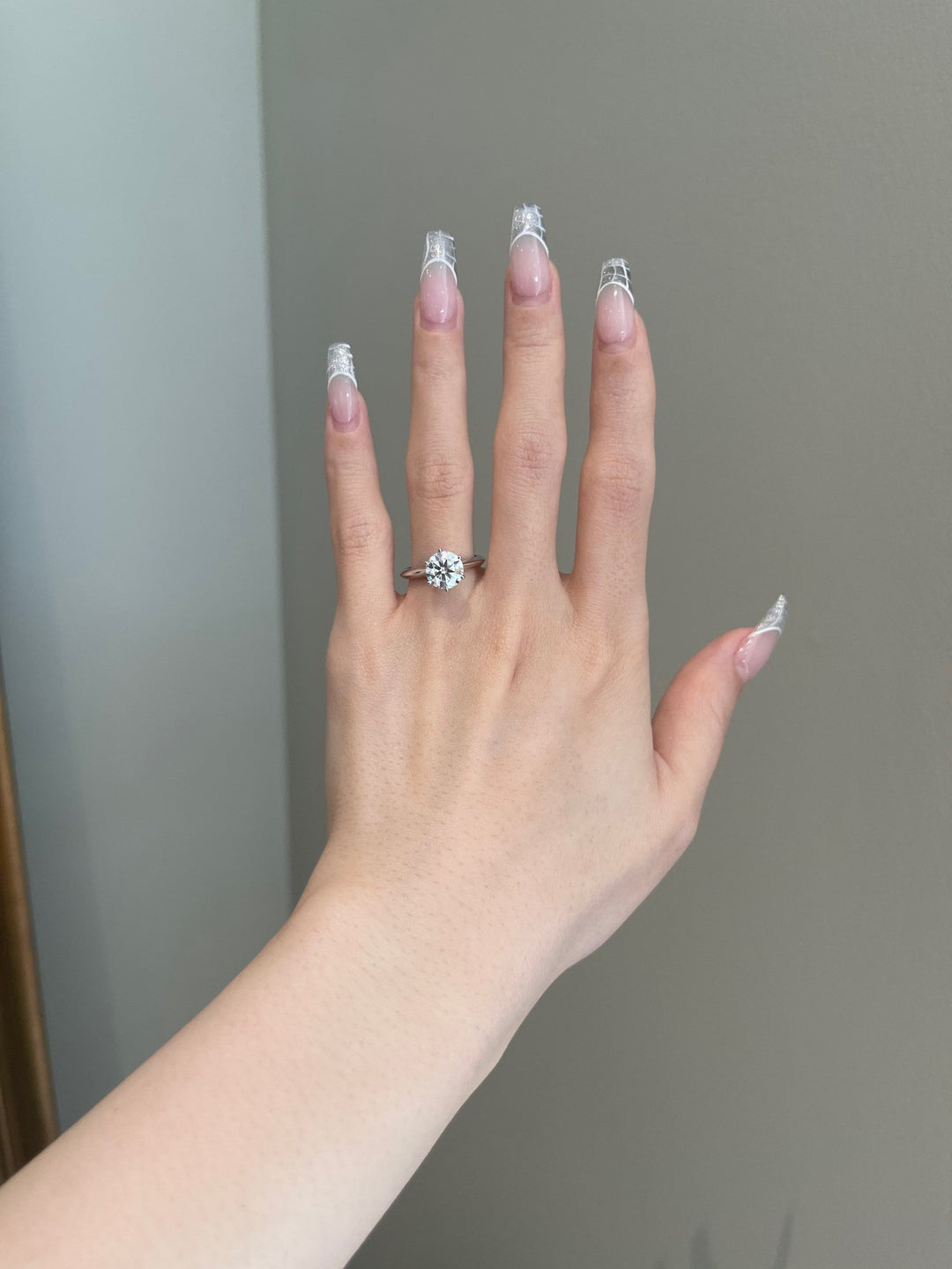 2.0ct Round Cut Solitaire Moissanite Diamond Engagement Ring